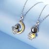 S925 Sterling Silver Astronaut & Star Moon Pendant Necklace - Trendy Japanese Korean Style for Women
