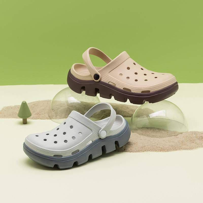 

Men s sandals Garden shoes Platform Baotou foot cover EVA integrated molding Two and a half wear cool slippers 35