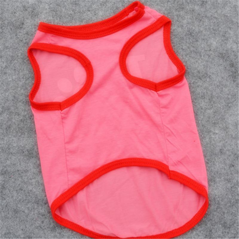 Pet Puppy Summer Thin Vest, Cute Pink Love Footprint Vest, Cool and Breathable
