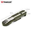 Instrument multiplu pentru drumeții Traveler K607 cuțit, lingură, furculiță, tirbușon, deschizător de sticle, cu carcasă