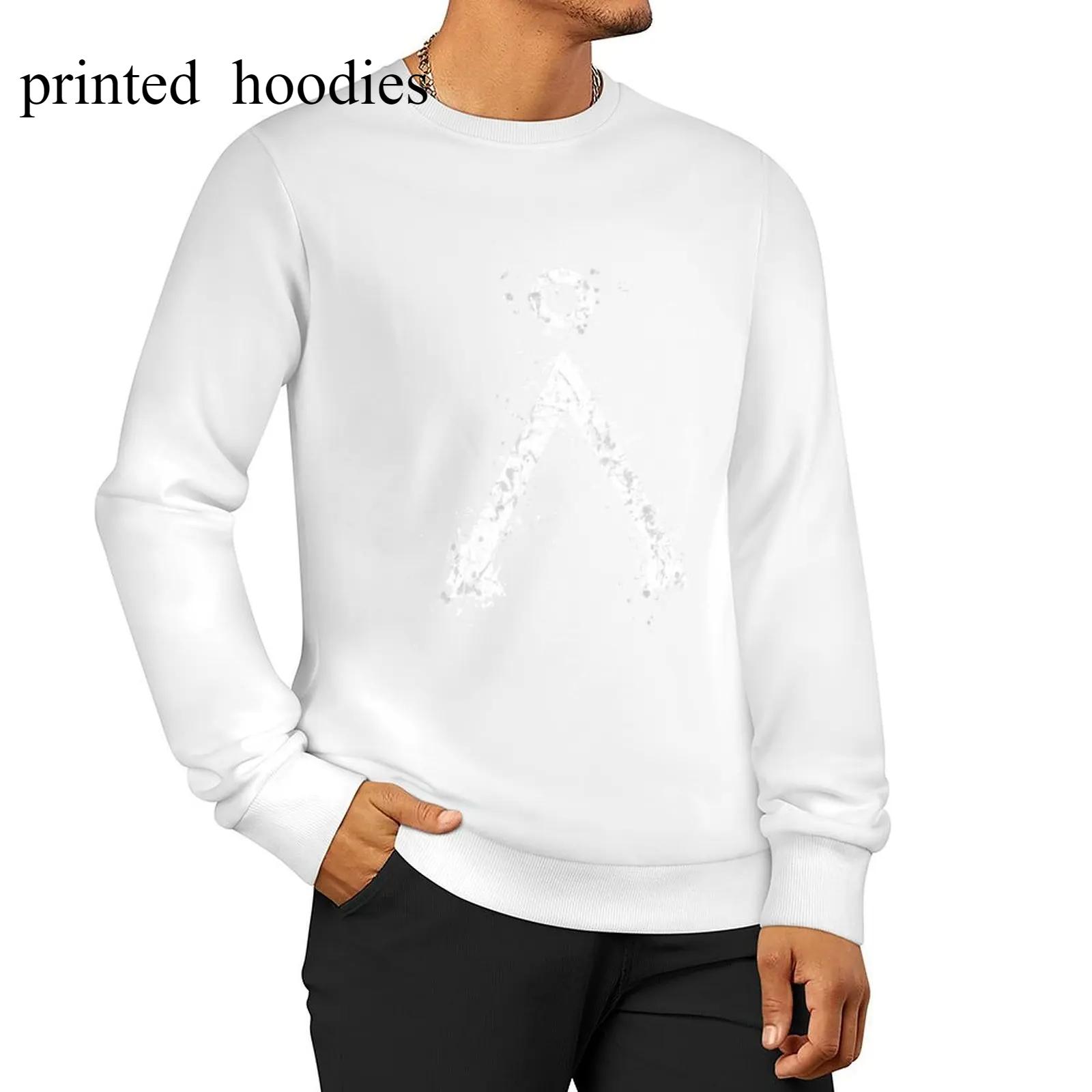 Толстовка с капюшоном с принтом в виде букв Одежда для мужчин Аниме-одежда Новые осенние товары Осенняя куртка Мужские графические толстовки S белый