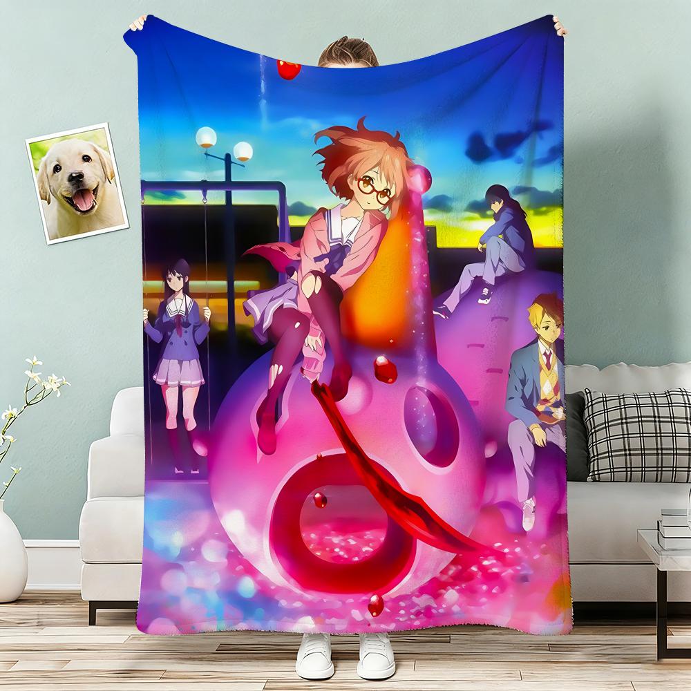Beyond The Boundary anime Throw Lightweight 240g Flannel Blanket Soft Skin-friendly for Summer Cooling
