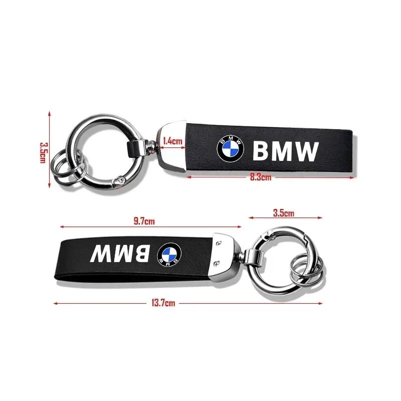 For BMW Car Emblems Keychain Leather Carbon Fiber Keyring Anti-lost Pendant For BMW E34 E36 E60 E90 E46 E39 E70 F10 F20 F30 X5 M
