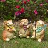 Easter Three Bunnies Set Resin Crafts Home Decorations Outdoor Ornaments
