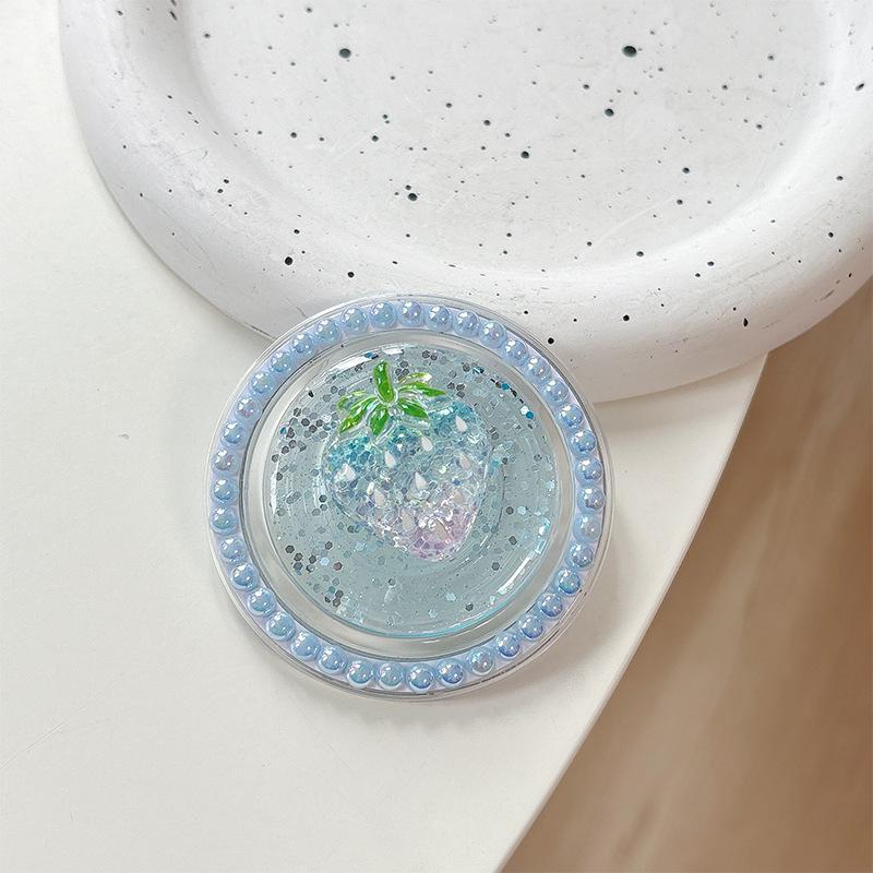 Pearl Magnetic Phone Holder with Airbag, Glitter Sequin Design, Fresh Style Women's Ring - Party Gift