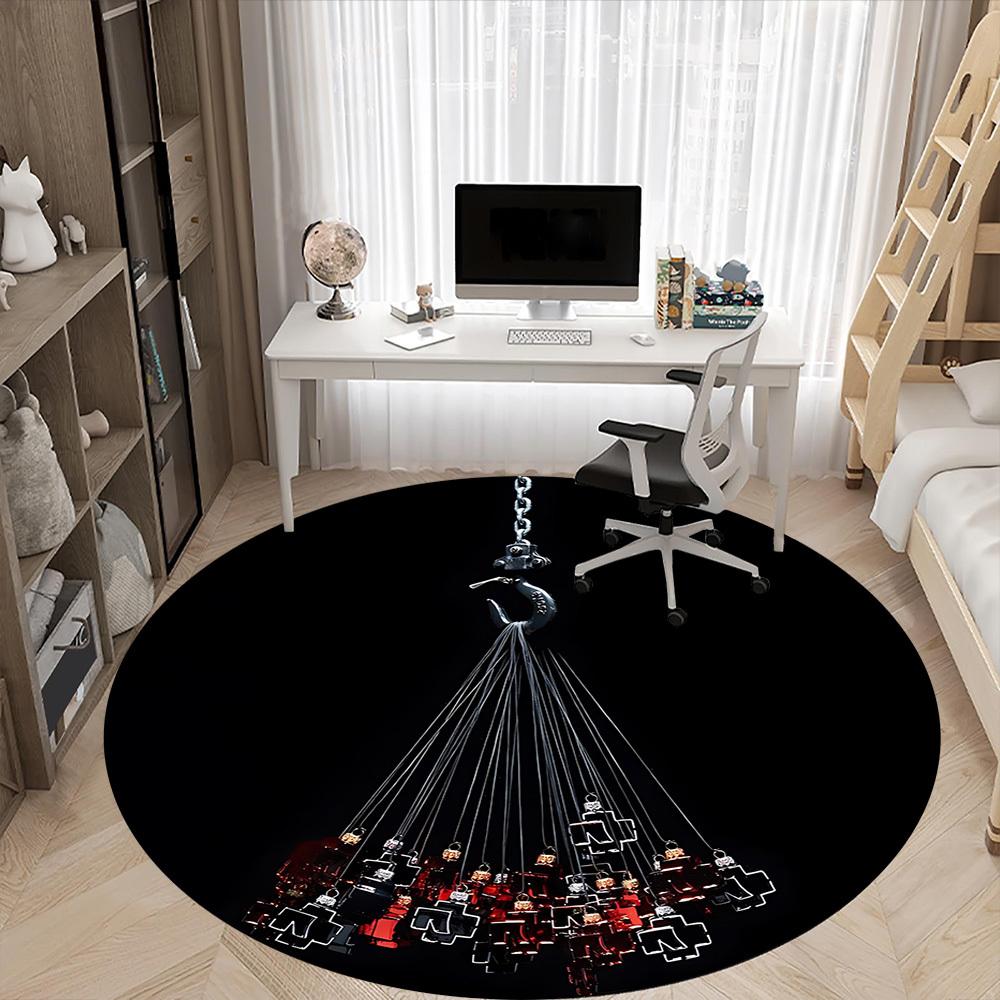 1PC RAMMSTEIN Office Round Rug Perfect for Office Non-Slip Backing, Decorative Floor Mat yy250916044