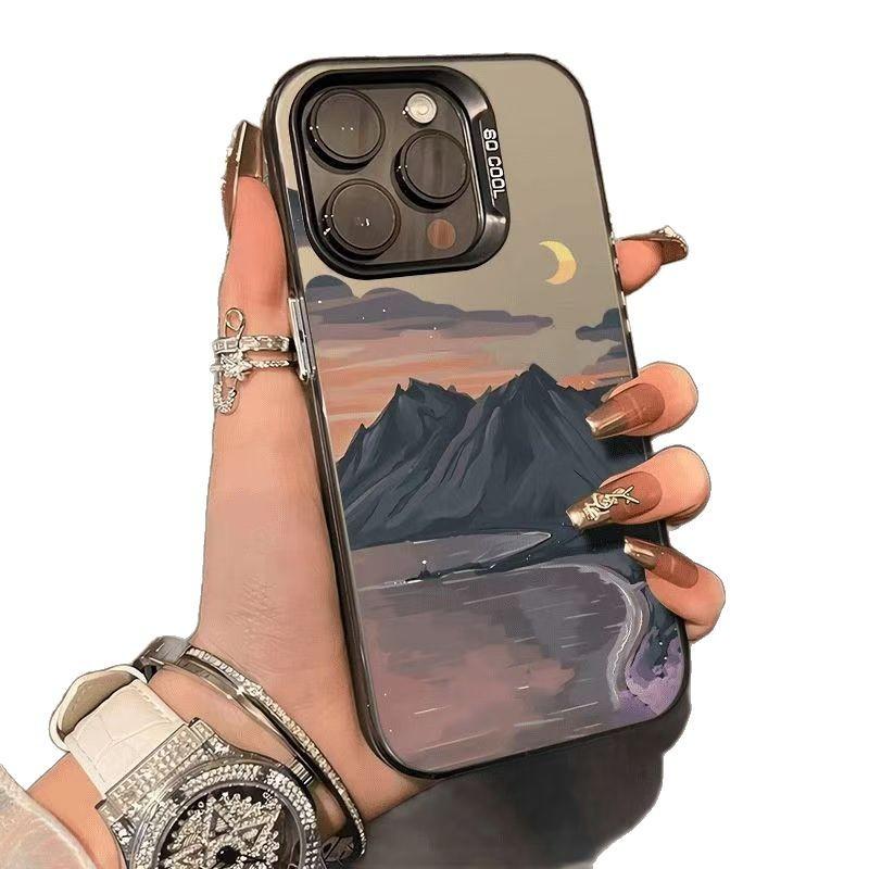 Scenic Sunset Hills Suitable for Apple 16promax Mobile Phone Case IPhone13 1412 15 High End Sense