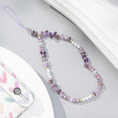 Perle di pietra alla moda Perline Catena per cellulare Donne Ragazze Cinturino per cellulare Cordino anti-smarrimento Portachiavi per gioielli con cavo appeso