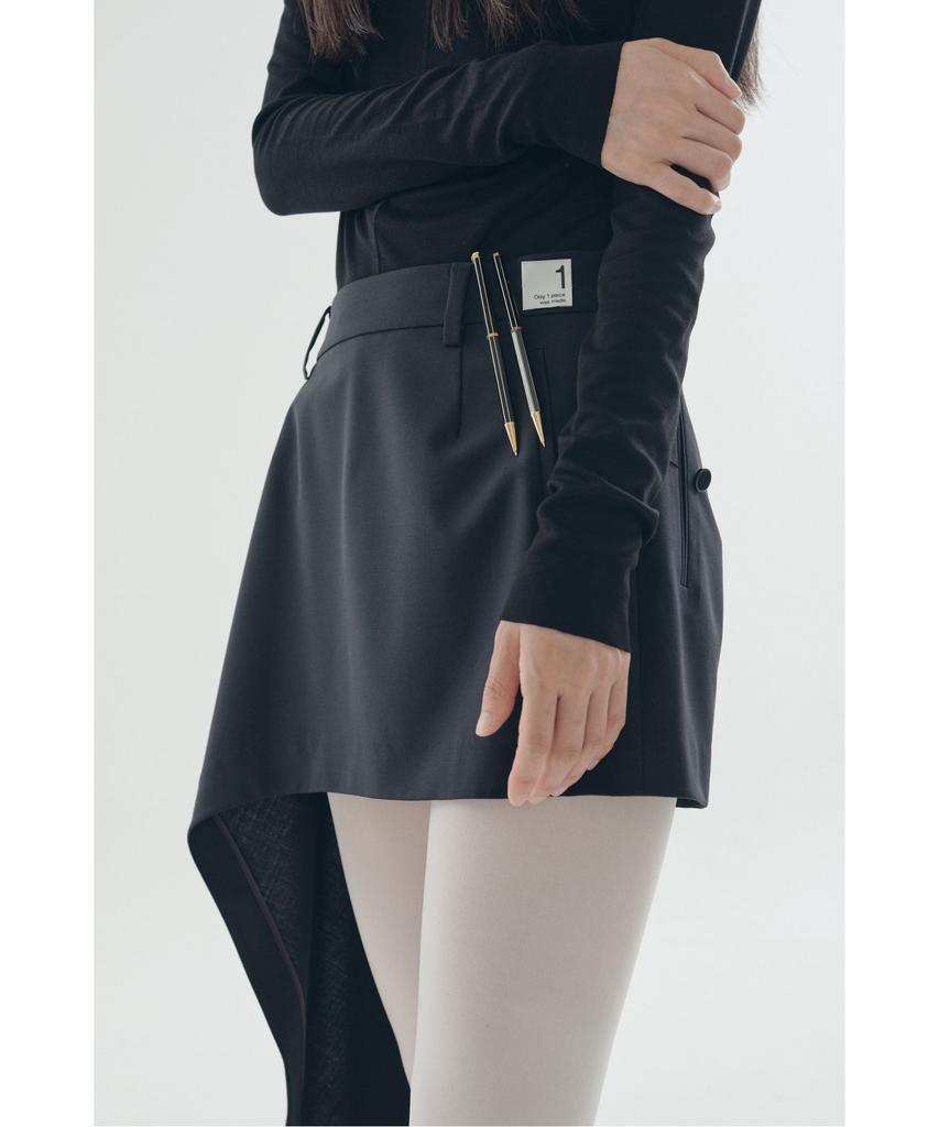 RECODE Asymmetric Draped Skirt_Rqkam25548Nyx