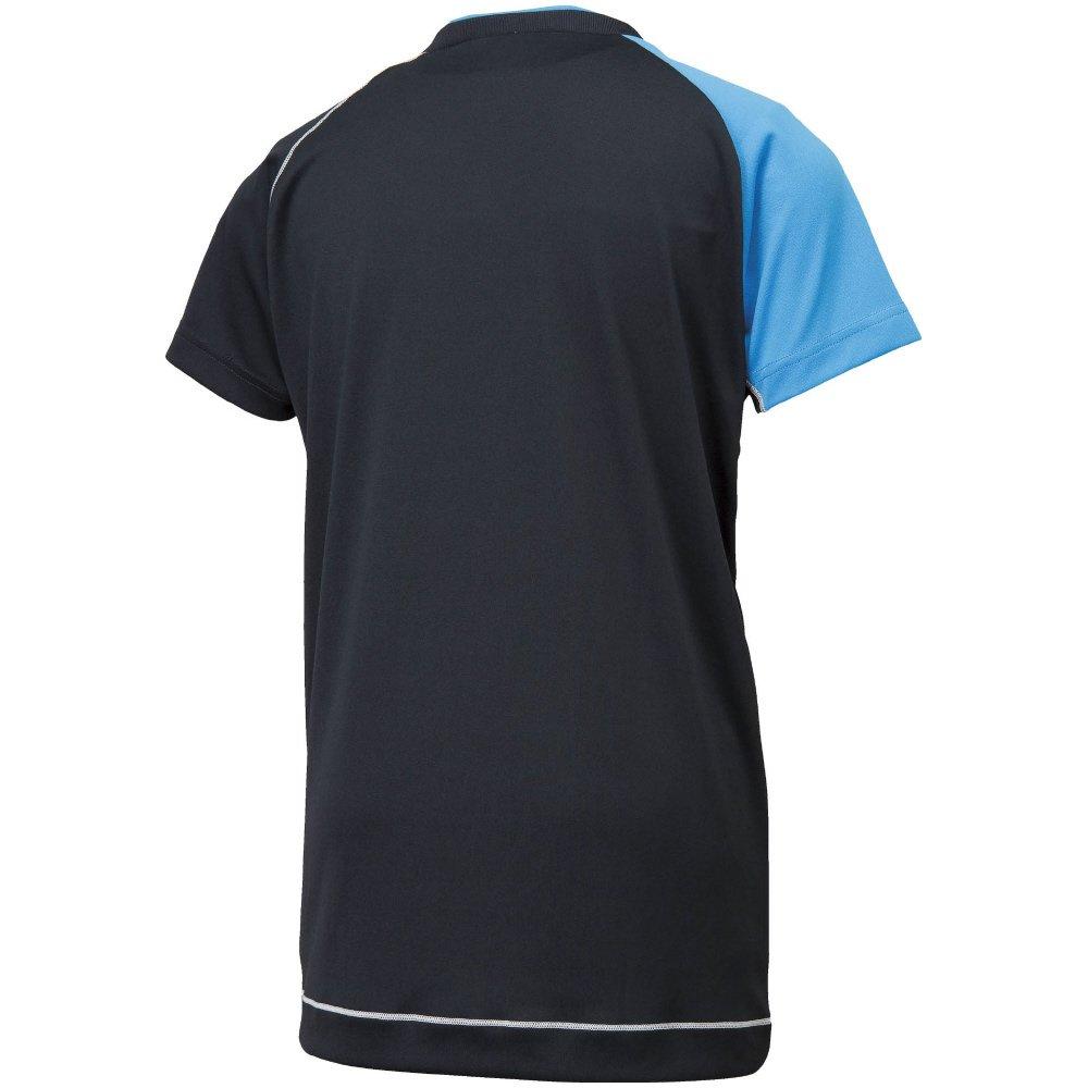 Mizuno Volleyball Apparel, Short Sleeve Game Shirt, Moisture-Wicking, Quick-Drying, V2MA8001, Size 92, Black/Diva Blue, L