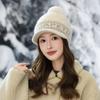 Korean Version of Autumn and Winter Hat for Women's Knitted Hat Cute Versatile Wool Ball Cap Thickened Cold Proof and Warm Duck Tongue Wool Cap
