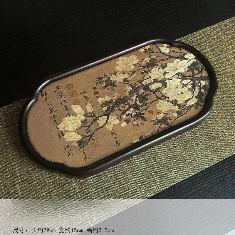 29x15x2.5cm New Household Bamboo Water Absorbing Tea Tray, Chinese Retro Dry Tea Tray