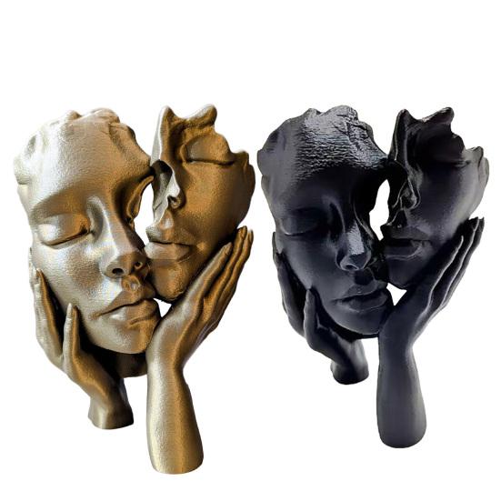 Estatua de Arte Facial para Mujer Figura Abstracta Pensadora Decoración de Mesa Escultura Facial Abstracta para Hogar Oficina Habitación Escritorio Soporte de TV Mesa de Café Decoración