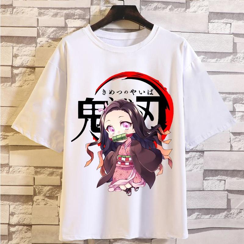 Japanese anime demon killer T-shirt cartoon T-shirt men and women Harajuku loose top couple outfit short sleeved summer XS 840₽