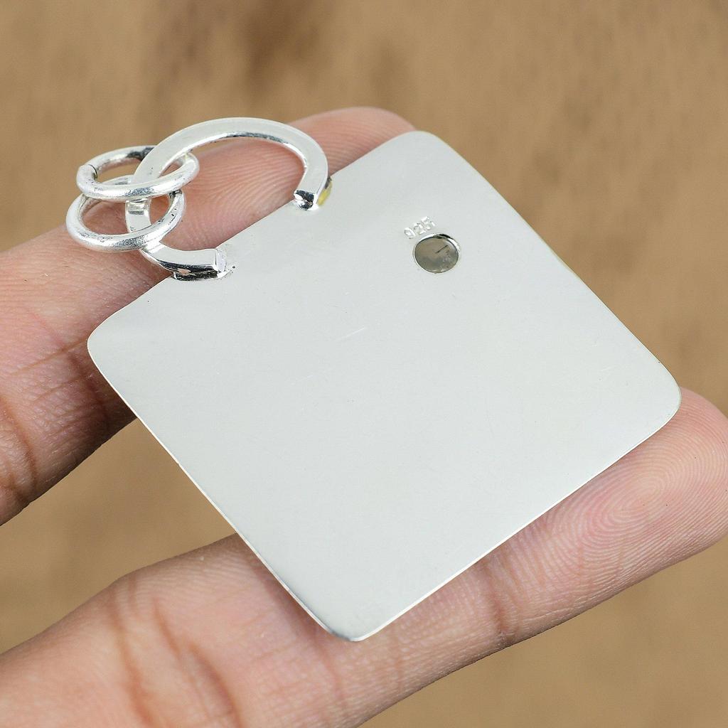 Anniversary Gift For Her Natural Prehnite Gemstone Pendant 925 Sterling Silver