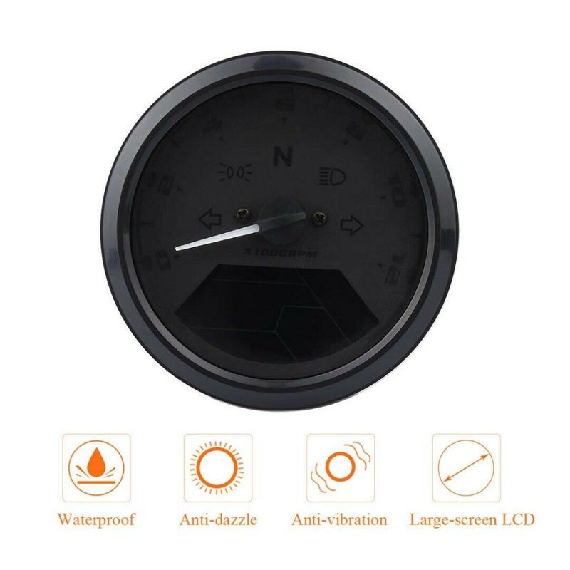 Universal Motorcycle LCD Digital Speedometer 8-18V DC Motorbike Odometer Tachometer Gauge ABS Waterproof Instruments