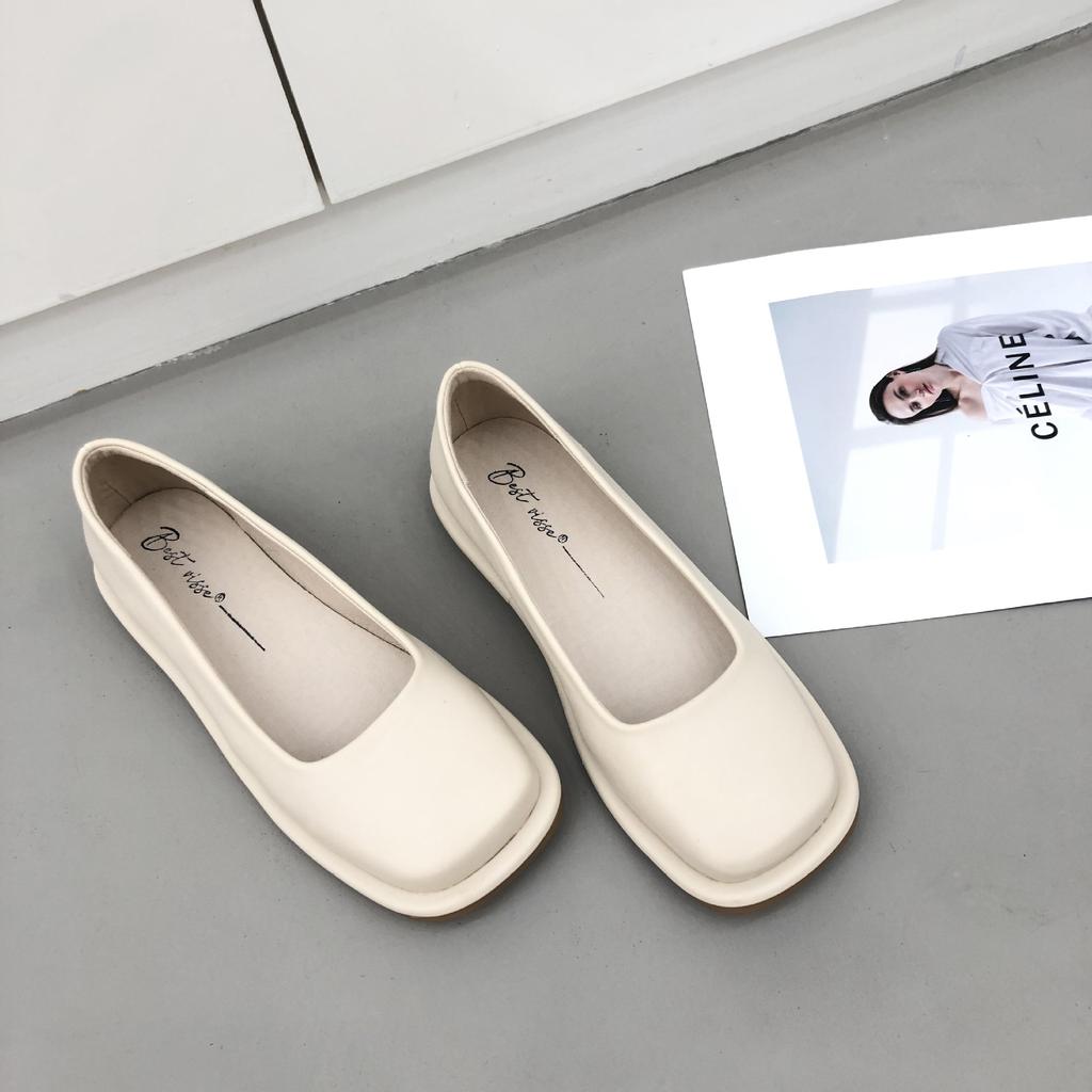 Fashion Women Flat Shoes French Black Square Toe Mary Jane Single Shoes 2024 New Soft Leather Shoes  Flats Women Shoes  Loafers  DRESS