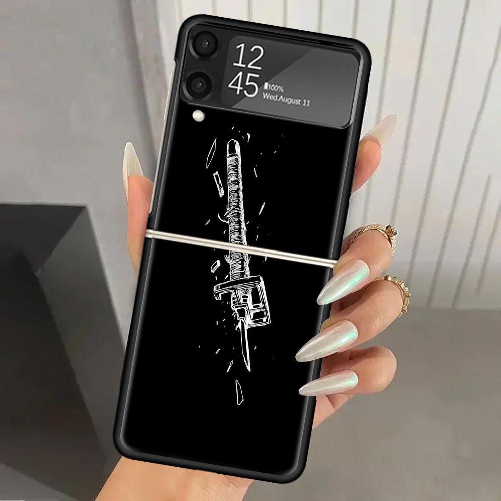 Bleach Aizen Sousuke Hard PC Phone Case For Samsung Galaxy Z Flip 7 6 5 4 3 Black ZFlip7 ZFlip6 Flip5 Flip4 Flip3 5G Print Cover
