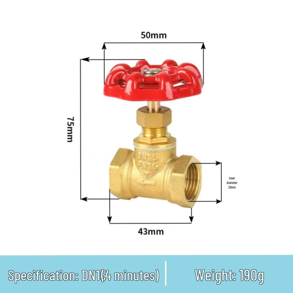 4-Point DN15 All-Copper Shut-Off Valve, 1-Inch High Temperature Steam & Air Conditioning Water Meter Switch Valve