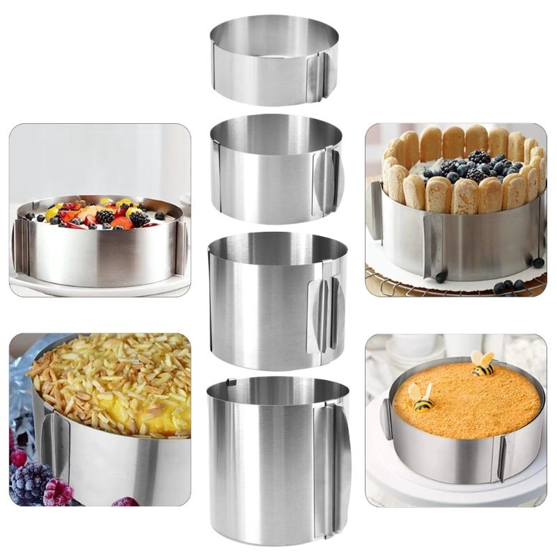 Mousse-Ringe aus Edelstahl Kreisformen mit Skala Rostfrei Verstellbare Backform Rostfrei Kuchen Dekorierwerkzeug