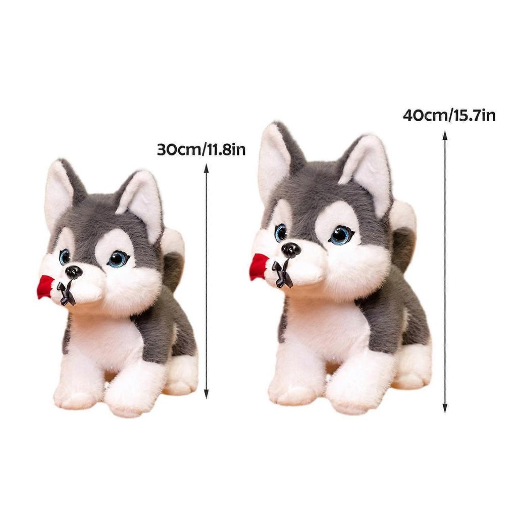 Husky Dog Plush Toy Soft And Cuddly Lifelike Husky Puppy Doll Multi-purpose Decoration for Bedroom
