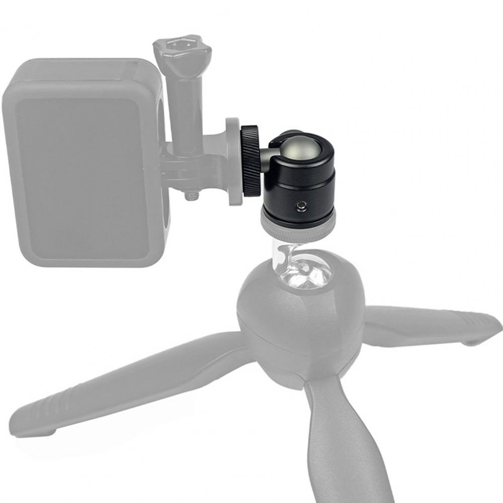 Mini Ball Head for GoPro for Osmo 360° Rotatable Aluminum Alloy 1/4 Screw LED Video Light Phone DSLR Camera Monopod Tripod Head