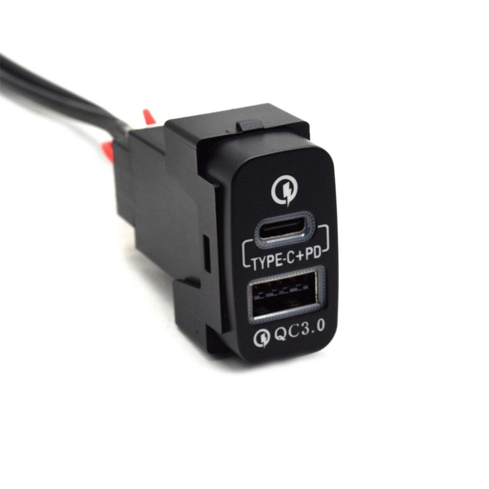 QC3.0+TYPE-C Interface Socket Fast Car Charger for Mitsubishi asx lancer outlander pajero