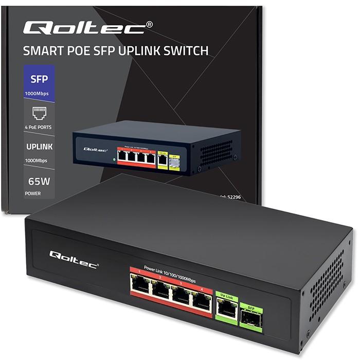 Ethernet PoE SWITCH 4x RJ45 PoE 1x RJ45Upli
