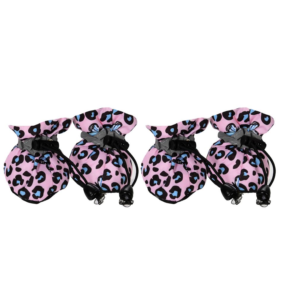 

Dog Shoes For Small Dogs Leopard Print Soft Anti-Slip Puppy Boots Outdoor Walking Chihuahua Paw Protector Footwear Pet Supplies 1 фиолетовый