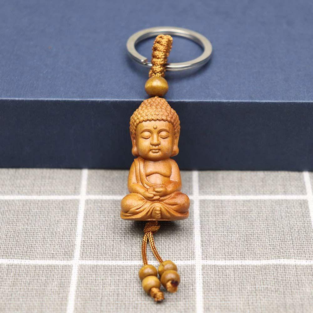 Success Buddhism Buddha Guanyin Engraving Bag Pendant Keychain Keyfob Car Accessories Key Ring