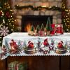 Christmas Printed Tablecloth Holiday Xmas Party Table Cover Decorative Dining Table Cloth for Home Kitchen Rectangular Round