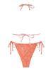 ZAFUL Ribbed Boho Paisley Print String Bikini Swimwear