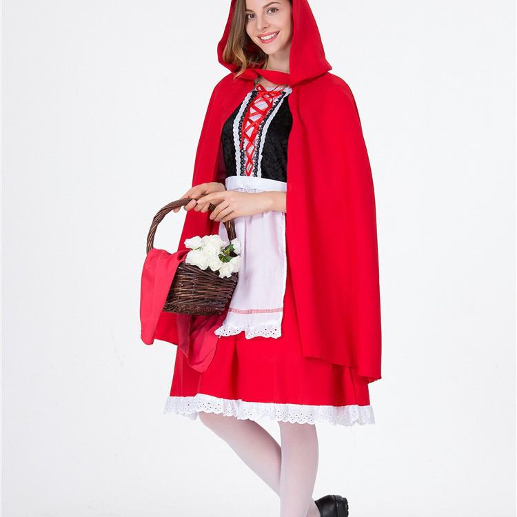 Disfraz de Caperucita Roja para Adultos - Vestido de Princesa para Halloween y Navidad