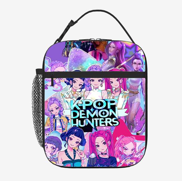 Elementary School Student Card Kpop Demon Hunter Thermal Insulation Bag Portable Outdoor Picnic Bag Children'S Lunch Box Bag Lunch Bag