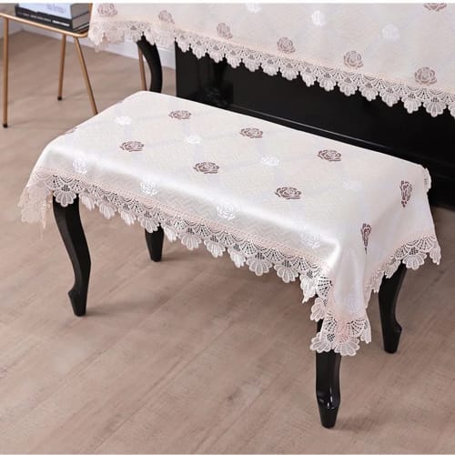 Upright Piano Cover, Top Cover, Standard, Upright, Scandinavian-Style Rose Pattern, Dustproof Cover, One Size Fits Most (Piano Cover Only, Fits 130-16