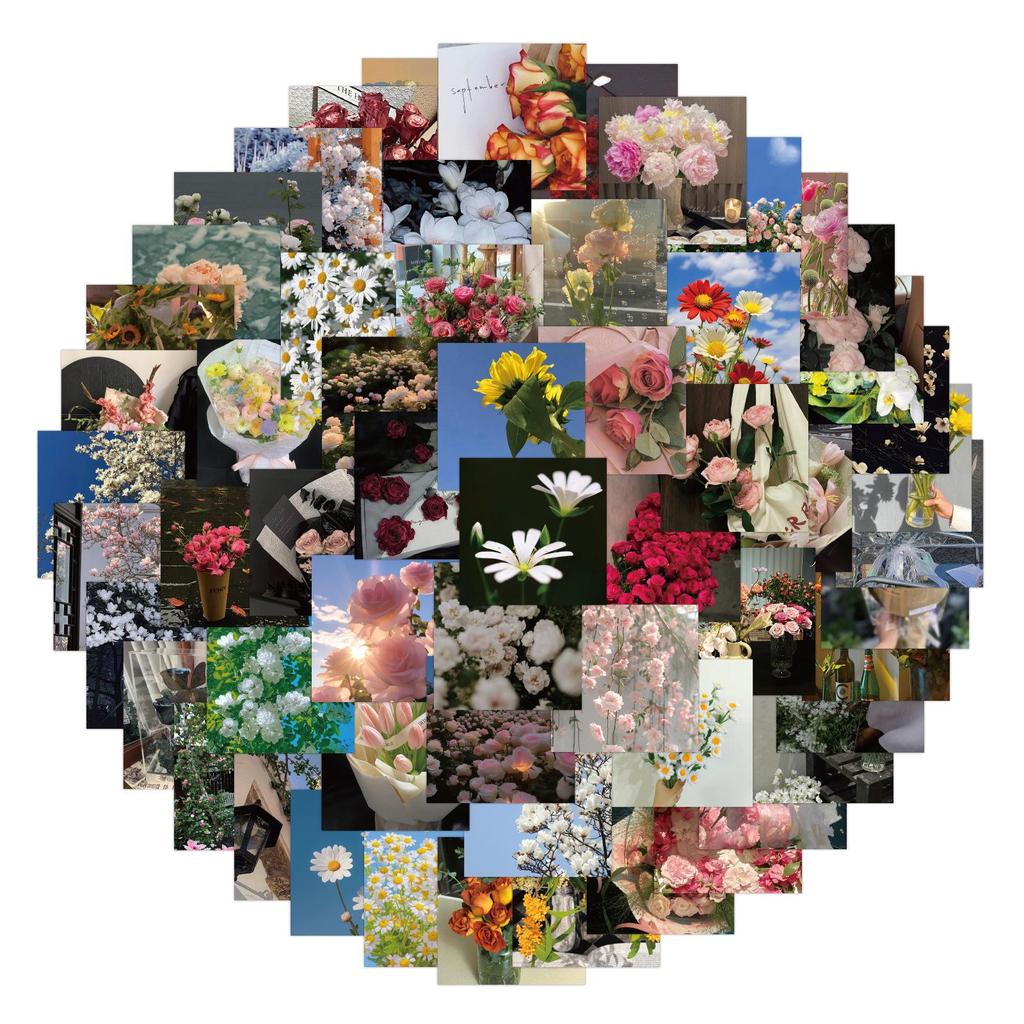 120 Romantic Flower Bouquet Stickers for Journals, DIY Stationery, Phone & Notebook Decoration