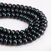 1 Fio, Pérolas de Água Doce Naturais Pretas, Contas de Pérolas Moeda, 7–8 Mm, para Acessórios de Colar DIY, Fabricação de Joias, Presentes de Dia dos Namorados, 36cm