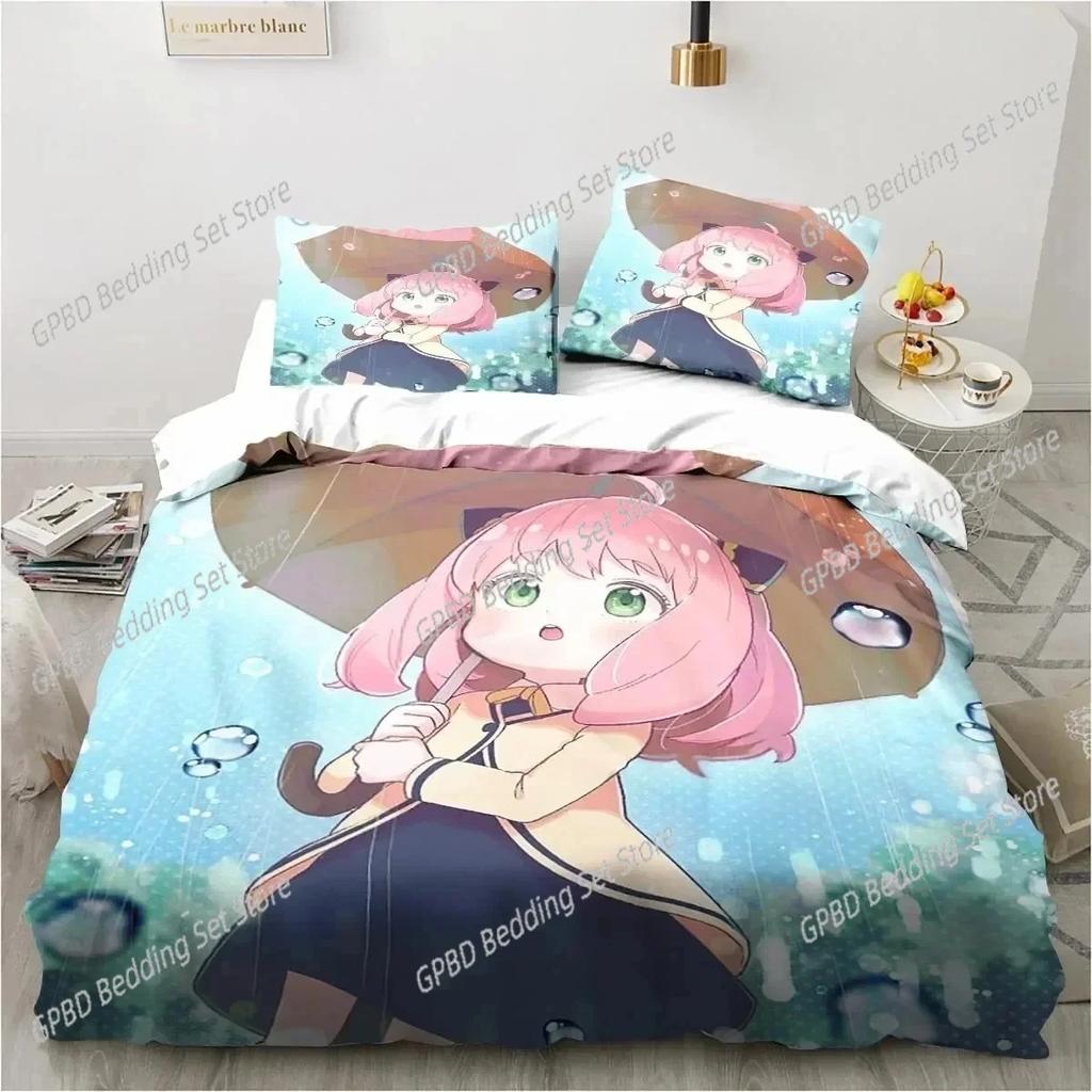 Comforter 3D Printing Spy Family Anya Anime Bedding Set 3D Printed Suitable For Bedroom Kids Home Textile