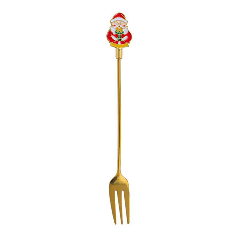 Christmas Coffee Spoons Forks Stainless Steel Spoon Tableware Coffee Tea Dessert Forks Kitchen Accessories Christmas Gifts