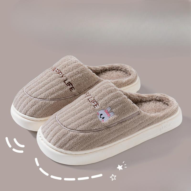 

Хлопковые тапочки, Домашняя нескользящая обувь, Тепло для дома на толстой подошве Fits 43-44