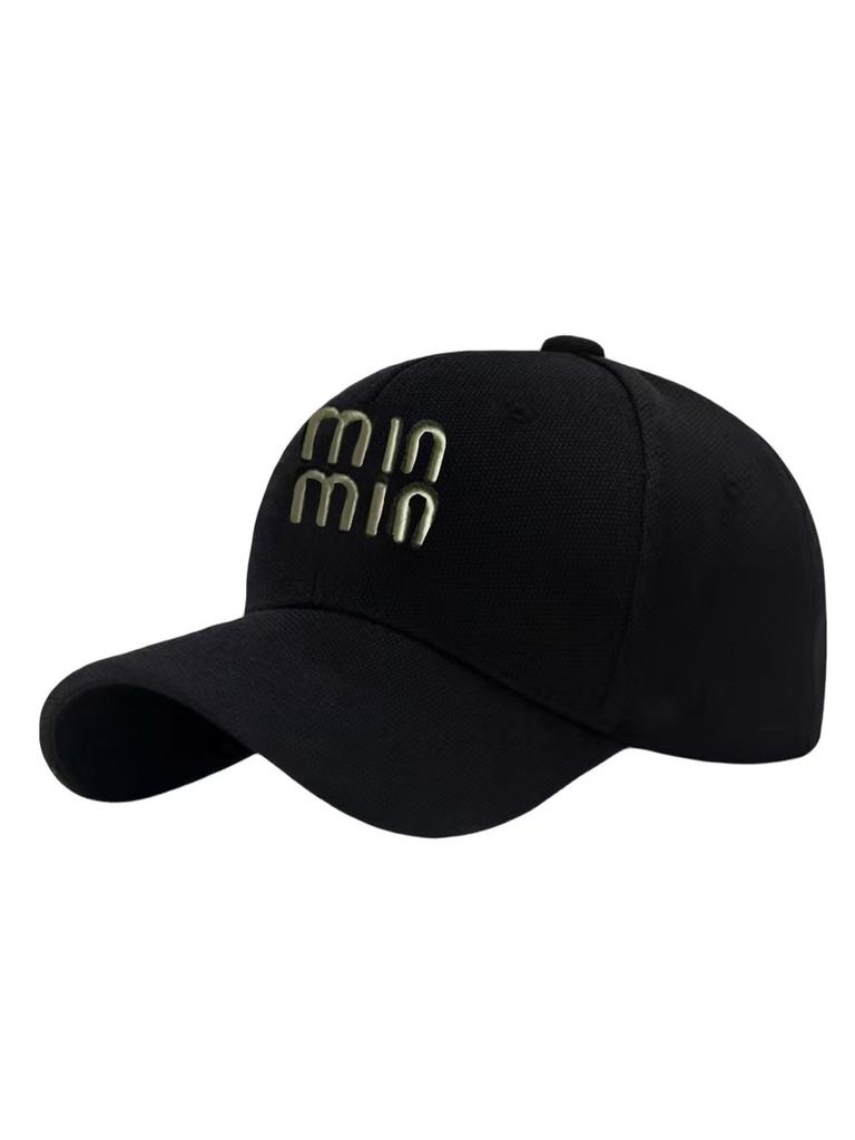 Fashion Solid Color Gold Letter Decoration Neutral Casual Sunshade Baseball Cap For Outdoor Casual Wear