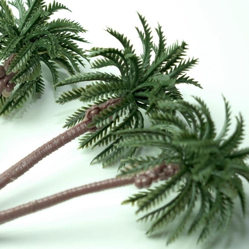 20Pcs Architectural Sandbox Decors Plastic Coconuts Palms Tree Miniature Figurine Scenery Landscape Design Accessories