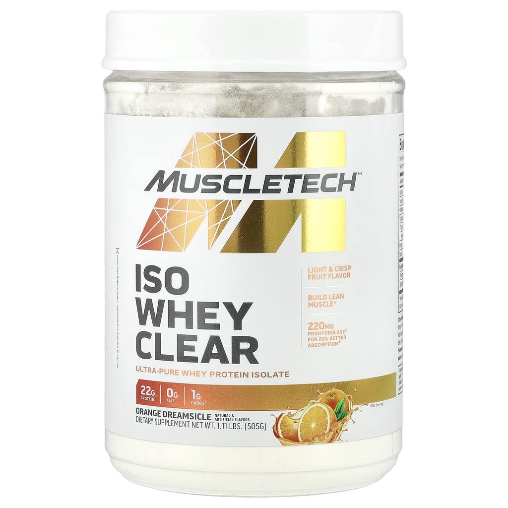 Iso Whey Clear, Ultra Pure Protein Isolate, Orange Dreamsicle, 505G (1.11Lb)