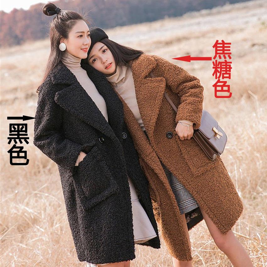 Imitation mink velvet coat women's coat coat women's medium and long trench coat women's lamb wool coat fur coat