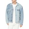 Levis Solid Color Square Neck Loose Single Breasted Long Sleeve Jacket Men jackets Blue A3179-0005