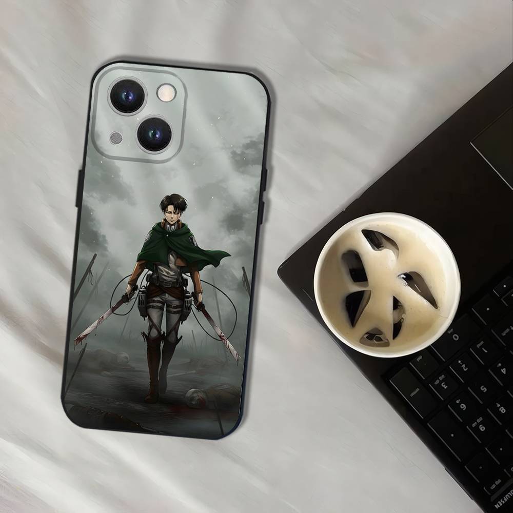 Levi Ackerman Attack On Titan Phone Case For iPhone 17,16,15,14,13,12,11,Pro,XS,Max,XR,Plus,E,SE4,Mini Black Soft Cover