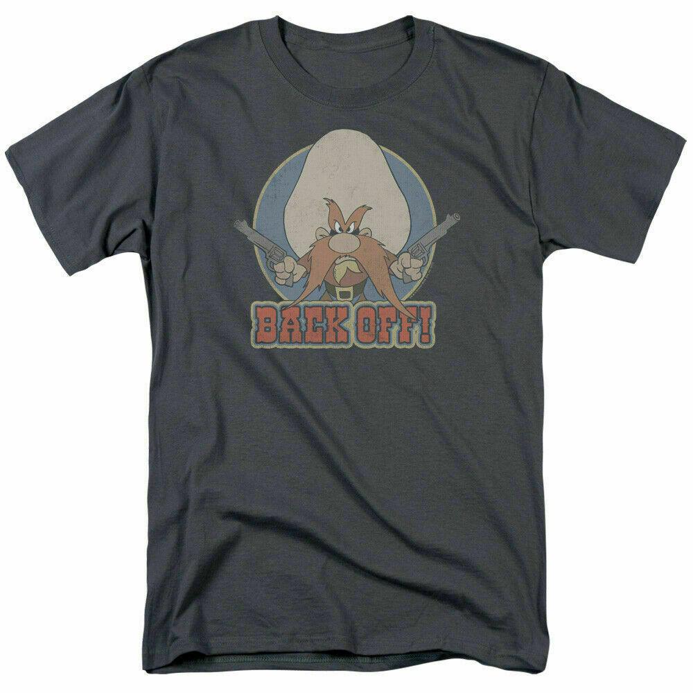 26 Looney Tunes I Said Back Off T Shirt Mens Licensed Cartoon Yosemite Sam Charcoal Unisex T-Shirt XXXL