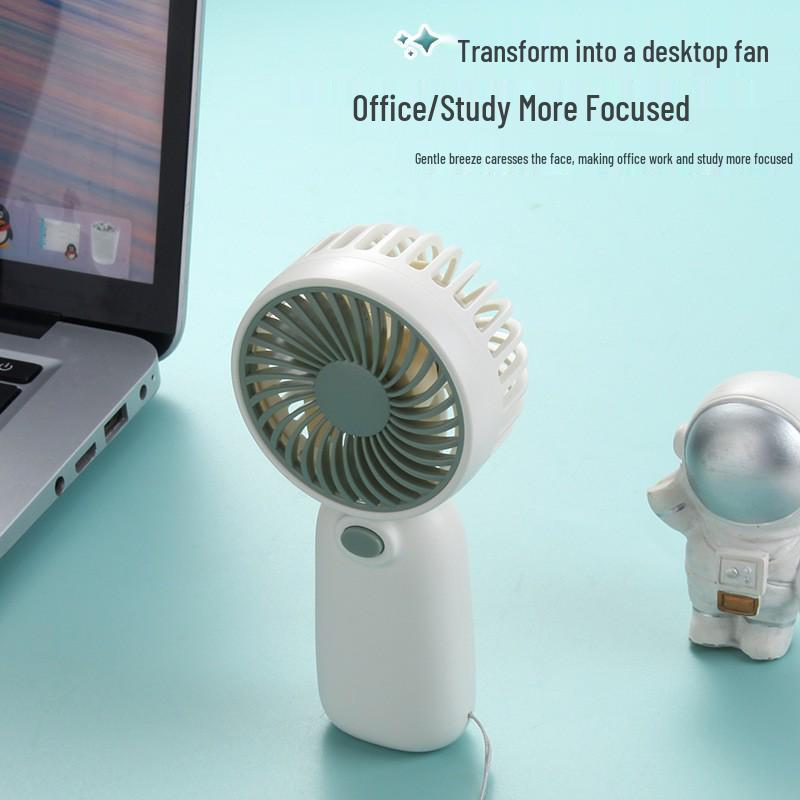 Portable 3-in-1 USB Mini Fan with Lanyard: Handheld or Desktop Cooling Solution 12.5*6cm