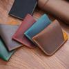 1 Pc Portable Leather Money Bag Hand-Stitched Vintage Cowhide Wallet Card Holder Pouch Organizer