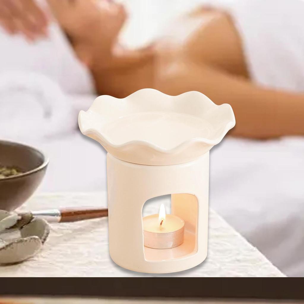 Keramik Blumen Design Ätherisches Öl Brenner Teelichthalter für Romantiker Heimdekorationen und Duftdiffusion